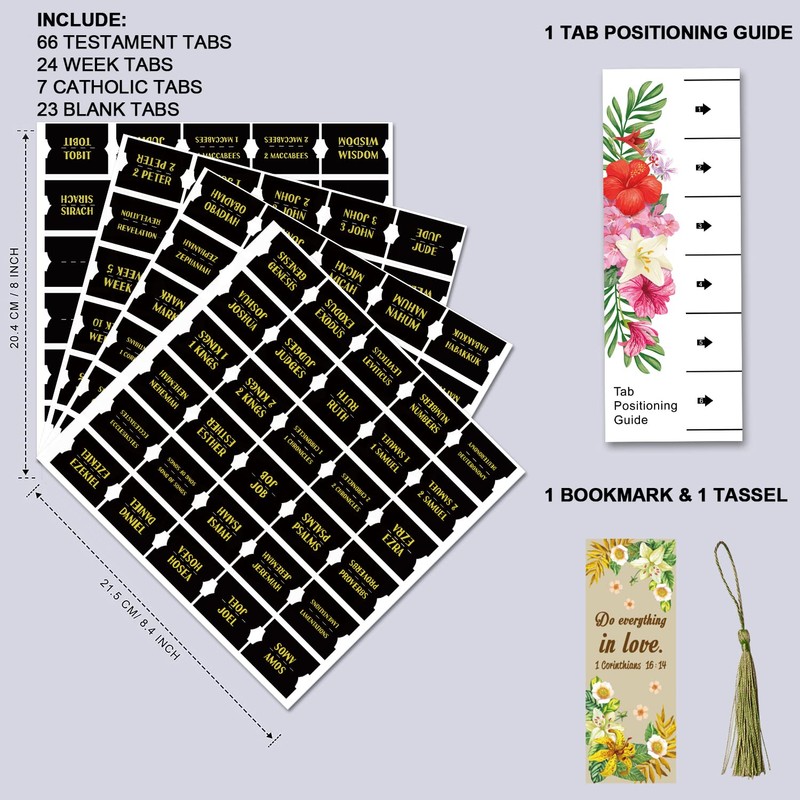 Bible Index Tabs New & Old Testament Tabs Matte Laminated