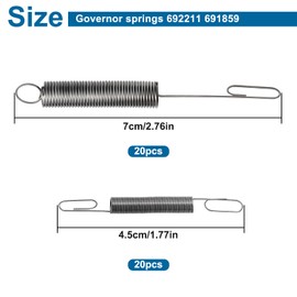 VooGenzek 40 PCS Lawn Mower Governor Springs, Governor Springs 692211 691859, Spring for Lawnmower, Governor Springs for Engines, Compatible with Briggs & Stratton Engines Lawn Mover Regulator