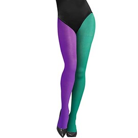 LKQBBSZ Mardi Gras Tights Full Length Costume Leggings Purple Yellow Green Dance Tutu for Mardi Gras Party Costume Supplies (Purple Green)