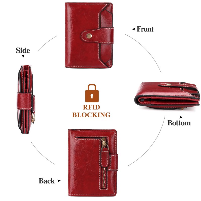 BVEOGMRO Small Wallet Women RFID Blocking Bifold Wallets Vegan Leather