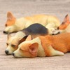 RillyRellow Miniature Corgi Figurine, Dollhouse Miniature Corgi, 1:12 Sleeping Welsh