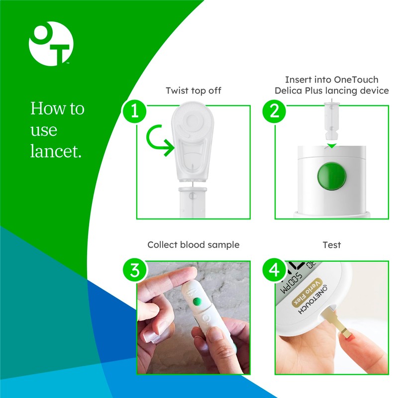 OneTouch Delica Plus Lancets for Diabetes Testing | Extra Fine