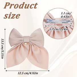 Ajcotahm 6 PCS Hair Bows for Women Silky Satin Bow Hair Clips for Girls Cute Hair Accessories Gifts