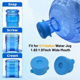 Reusable 3 Gallon Water Jug Replacement Caps,No Spill,Secure Silicone Cap for Water Dispenser,More Compact Design Without Falling,Suitable for bottle mouths with diameters from 1.8 to 1.97 inch (5)
