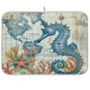 Nautical Ocean Seahorse Dish Drying Mat for Kitchen Counter 16x18