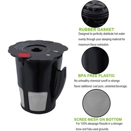 Podoy K Cup 2.0 Reusable Coffee Filter 119367 2.0 Model Black Small Coffee Filter K200 K250 K300 K350 K400 K450 K460 K475 K460 K500 K550 K560 K575(Pack of 2)