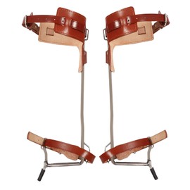 YIYIBYUS Tree Climbing Spikes, 1 Pair Stainless Steel Pole Climbing Spurs, Adjustable Safety Belt Altitude Logging Fruit Picking for Climbers, Logging, Hunting Observation, Fruit Picking