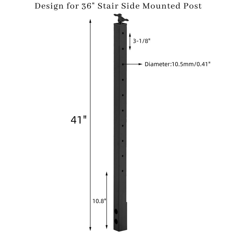 Senmit Cable Railing Post Fascia Mount-Stainless Steel Square Weldless 36"x2"x2"