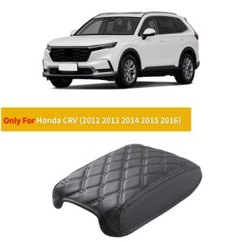 GIANT PANDA Custom Car Center Console Armrest Cover Fit for Honda CRV 2012 2013 2014 2015 2016,Waterproof Faux Leather Middle Console Cover Arm Rest Lid Cover Protector - Full Protection - Black