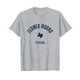 Flower Mound Texas TX Vintage 70s Sports Design Navy Print T-Shirt