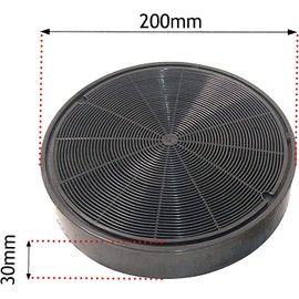 SPARES2GO Anti-Odour Charcoal Carbon Filters for Rangemaster Cooker Hood Vent (200 x 30 mm, Pack of 2)