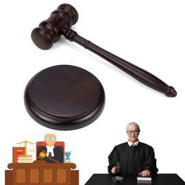 Auction Hammer Set Made of Wood, Judge Hammer and Resonance Block, Premium Judge Hammer, Wooden Auction Hammer for Judges, Lawyers, Auction Sales, Children's Role Play and Gifts
