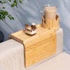 Bamboo Couch Cup Holder-Sofa Table Fits Most Sofas,3-in-1 Tray for