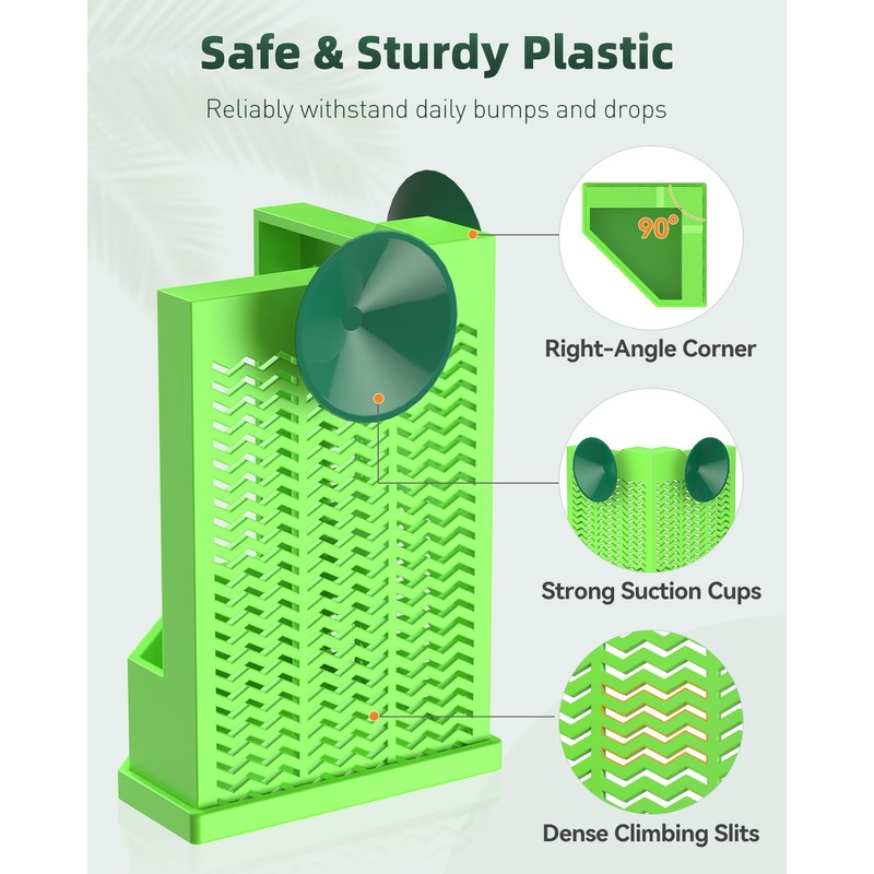 Pawfly Bearded Dragon Feeder - Escape-Proof Corner Reptile Food Box,