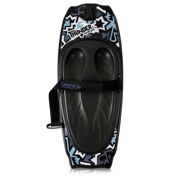 SereneLife Water Sport Kneeboard with Hook For Kids & Adults, Kneeboard with Strap for Boating, Waterboarding, Kneeling Boogie Boarding, Knee Surfing, (SLKB10),Black/Blue