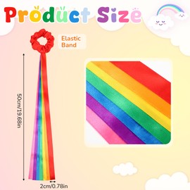 VioraWhite 12 Pcs Rainbow Dance Ribbons Rainbow Rhythm Ribbons Wrist Streamers Hand Held Rhythm Streamers Gymnastics Dance Decorations for Kids and Adults, Assorted Color