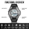 PINIDOUS Men's Waterproof Military Tactical Watch with LED Alarm, Stopwatch,