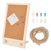 OLYCRAFT Desktop Cork Board with Hemp Rope 2Pcs Wood Sticks