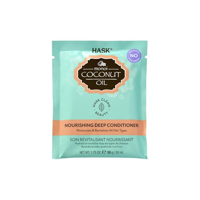 Hask Monoi Coconut Oil Nourishing Deep Conditioning Treatment Packet, 1.75