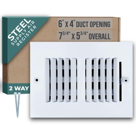 Fits 20x6 Duct Opening 2 Way Steel Air Supply Diffuser by Handua | Register Vent Cover Grille for Sidewall and Ceiling | White | Outer Dimensions: 21.75" X 7.75"
