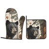 Bear Oven Mitts and Pot Holders Set of 4pcs Heat
