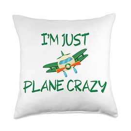 I’m Just Plane Crazy for kids who love toy planes Throw Pillow