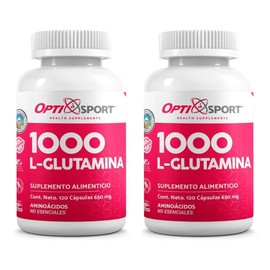 L- Glutamina, Recuperacón Muscular 120 Caps Optisport 2 Pzas