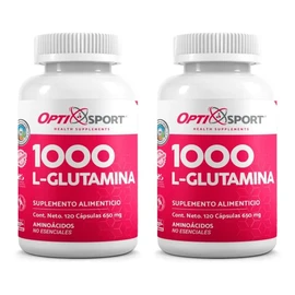 L- Glutamina, Recuperacón Muscular 120 Caps Optisport 2 Pzas