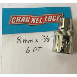 CHANNELLOCK  8 mm  x 3/8" DR  METRIC  SOCKET  6 Point Free USA Shipping