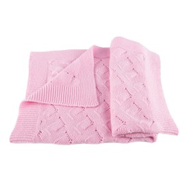 Love Cashmere Girls Luxury 100% Cashmere Baby Blanket - 'Baby Pink' - hand made in Scotland RRP $300