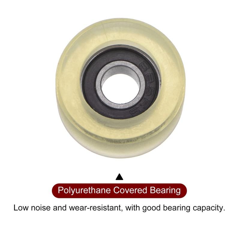 HARFINGTON PU Pulley Roller Bearing 8x24x7mm Polyurethane Coated Guide Wheel