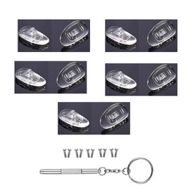 Nose Pads for Glasses Screw-in Soft Silicone D-Shaped Glass Nose Pieces 15mm 5Pairs for Glasses, Sunglasses, Eye Wear, Screws and 3-in-1 Screwdriver