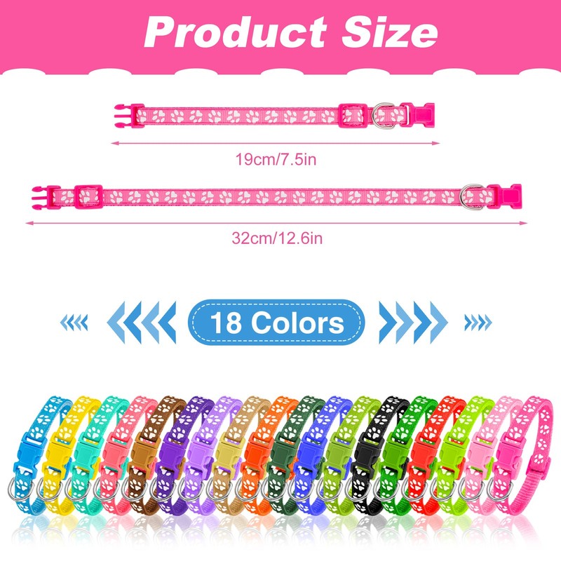 BOUMUSOE 18 Pcs Puppy Collars for Litter Adjustable Puppy Whelping