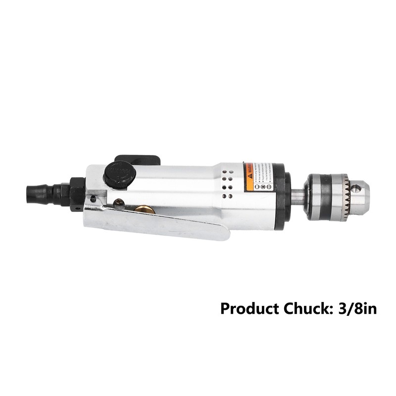 3/8in Chuck Pneumatic Drill StraightType Multifunctional RustProof Durable Industrial Air