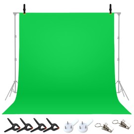 2x3M Greenscreen mit 4 Leimzwinge, Faltbarer Foto Hintergrund, Green Screen Hintergrund, Fotostudio Hintergrund für Fotografie für Streaming Gaming Fotoshooting Produkt Video Zoom Fotografie