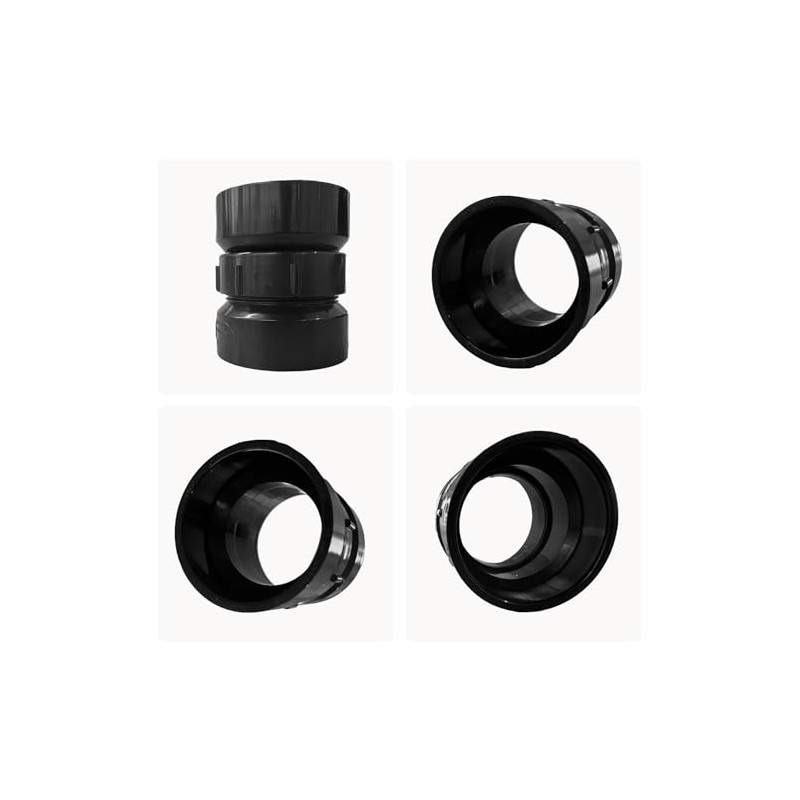 Lesso 2''ABS Union 2-Inch X 2-Inch Hub Union,Black 2 Inch