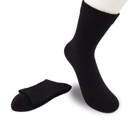 iMongol Pure Cashmere Thick Women Woman Men Man Unisex Ankle Short Casual Sock, Smooth Toes and Heel Sewed by Handwork (Black)