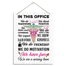 In this Office Sign, We are A Nursing Team Sign, Rustic Hanging Wood Plaque Sign, Inspirational Decor for Dentist Office, Wood Wall Hanging Decor, Nurse's Day Gift, Teamwork Gift for Nurses