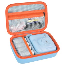 Comecase Kids Instant Camera Case Compatible with Esoxoffore/for Dylanto/for Aasonida/for Dududragon Digital Print Video Camera, Travel Carrying Bag with Mesh Pocket for Prints Paper - Blue