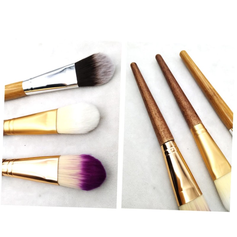 WOONEKY Practical Bamboo Makeup Brush Set 6pcs for Eye Face
