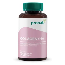 PRONAT | Colágeno Hidrolizado + Ácido Hialurónico, Suplemento Alimenticio, con Omega-3 y Vitaminas, 120 Cápsulas de 600 mg