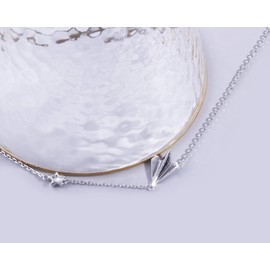 Helen de Lete Paper Airplane 925 Sterling Silver Collar Necklace