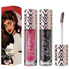 Qawnfy 2 Colors Boss Up Color Changing Lip Oil, Shimmering Temperature Color Changing Lip Gloss Tinted Lip Stain, Long Lasting Nourishing Moisturizing Lip Glow Oil for Lip Care and Dry Lips (02#&06#)