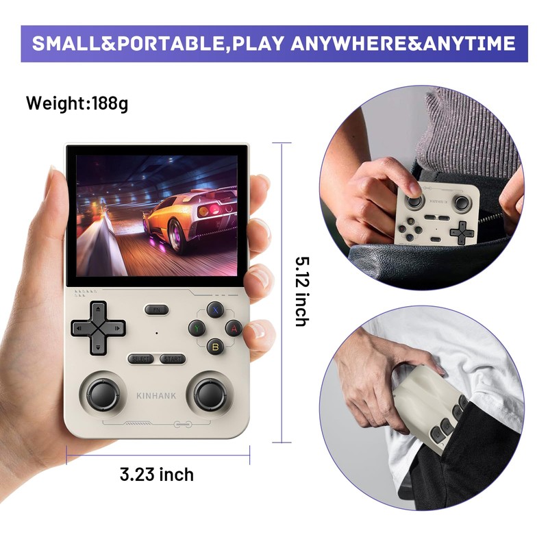 kinhank Retro Handheld Game Console, Supports 9000+ Games, Equipped with