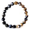 Gold Stone Tiger Eye Onyx Bracelet, Men's Star Cut, 0.4