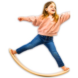 37 inch Finger Safe Wobble Board for Kids, Wooden Toddler Balance Toys, Montessori Rocker.