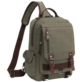 BASICPOWER Messenger Bag Canvas Sling Crossbody Backpack Laptop Casual Travel for Men Women