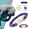 TILUNAMI Manatee Bracelet | Purple Weathered Agate Charm | Bone-Carved