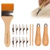 2 Lino Cutting Tools, Linoleum Cutter Wood Handle Kit