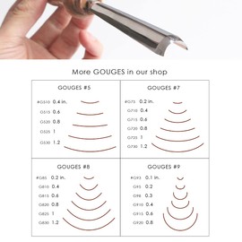 Stryi Wood Carving Gouge #7 0.4" Blade Wide, Wood Carving Tools, Slight Rounded Gouge, Half-Round Chisel, Woodworking Gouge, Hand Gouge For Hard and Soft Woods G710